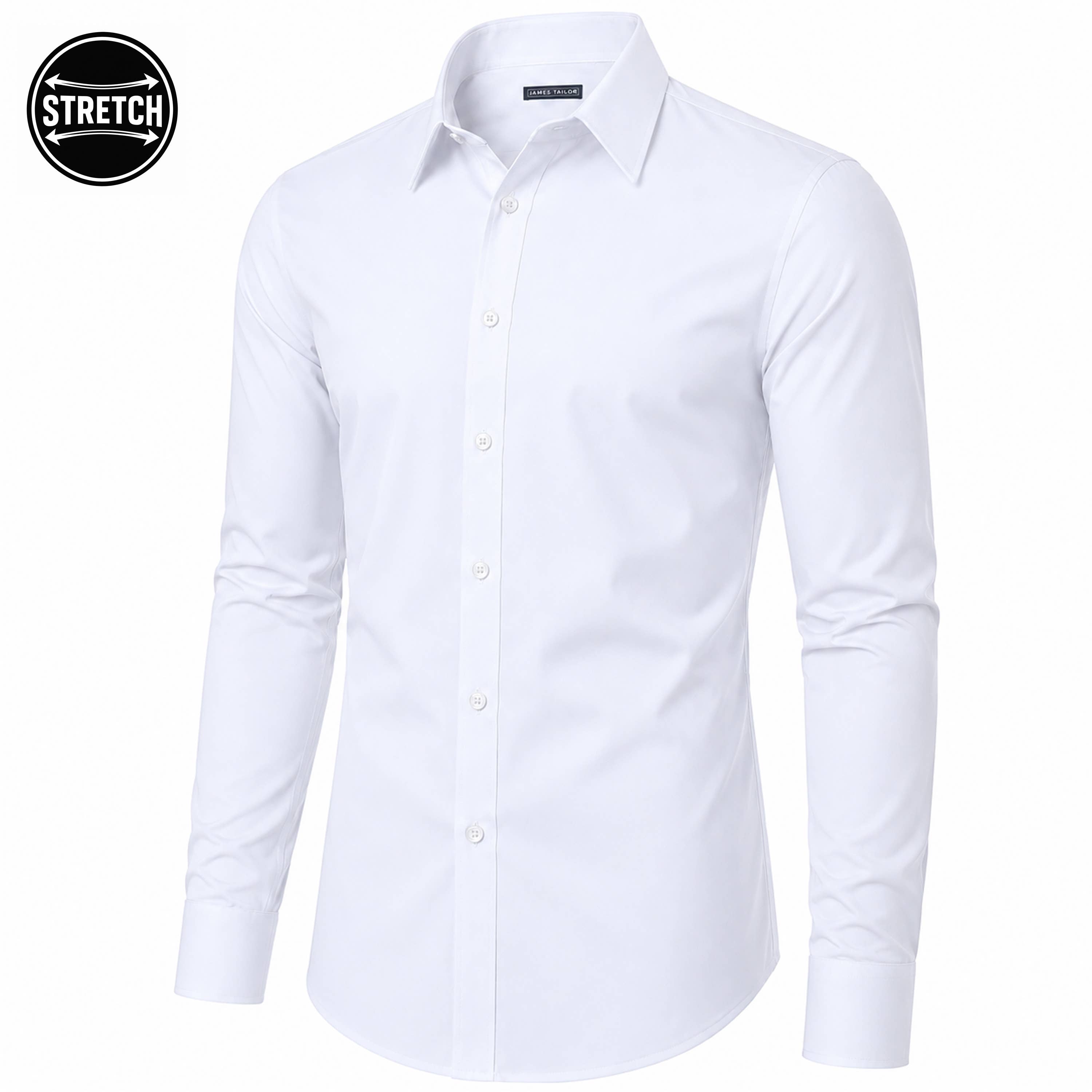 Men's Long Sleeve Untucked Stretch Dress Shirt (S-3XL)