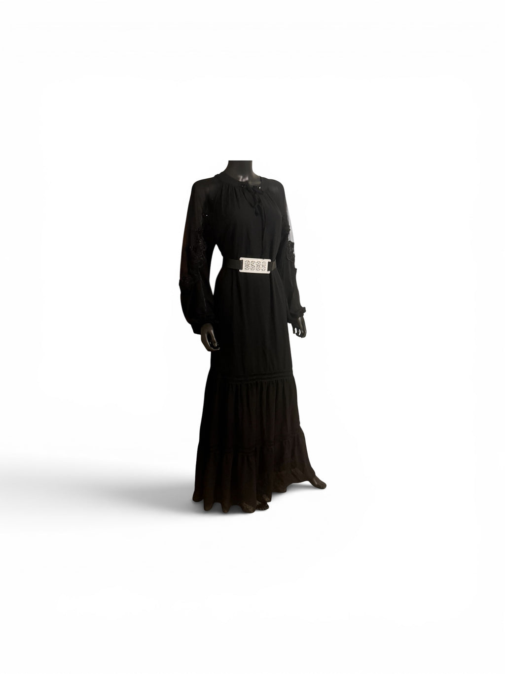 Elegant Black  Dress with Statement Belt