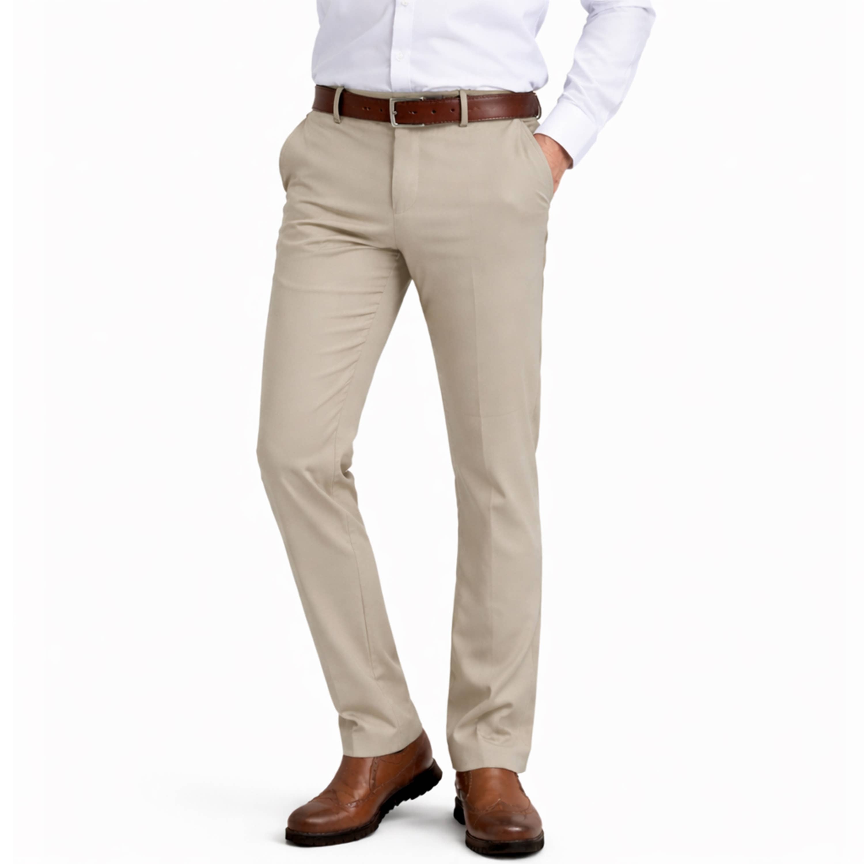 Men’s Flex Stretch Slim Fit Dress Pants (Sizes, 30-40)