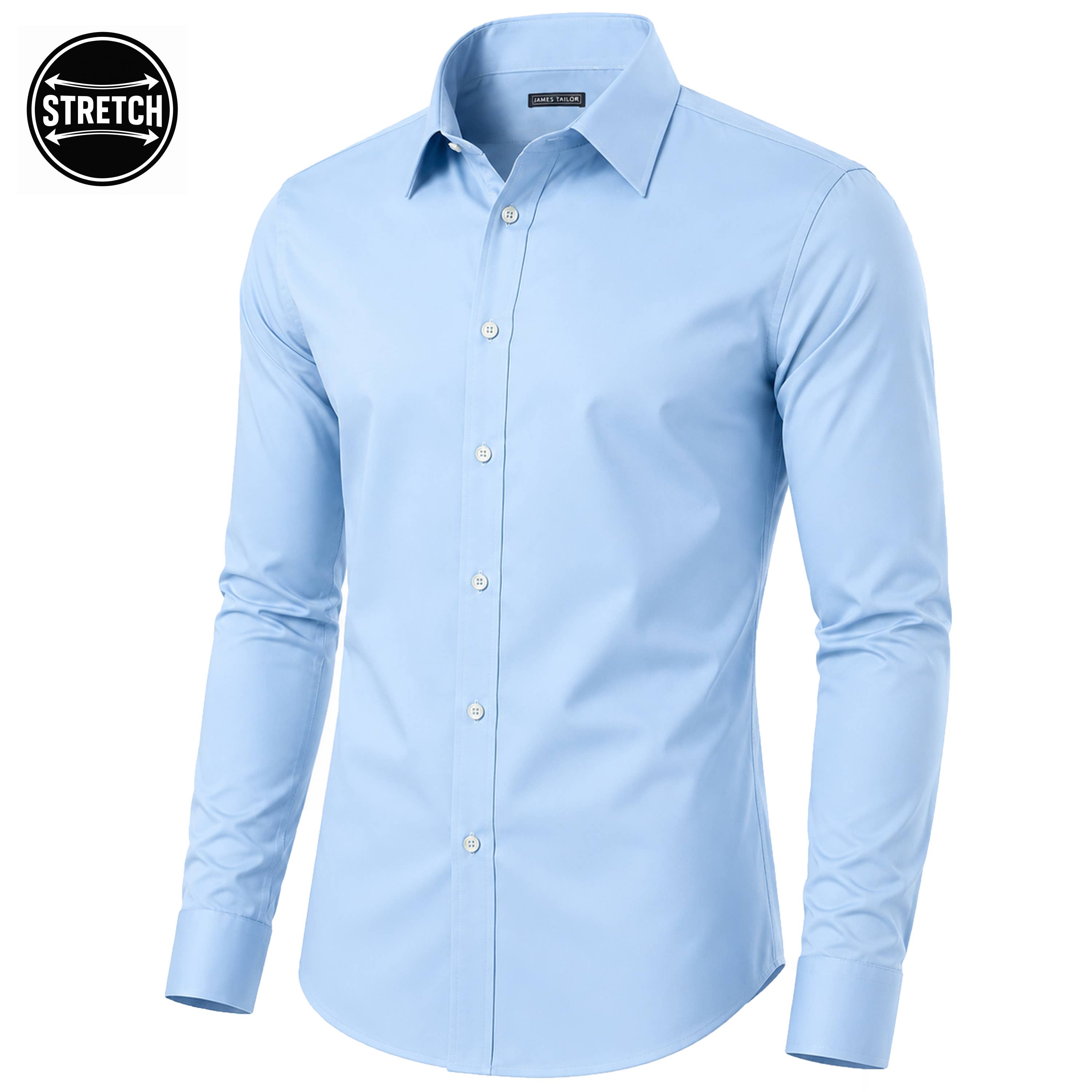 Men's Long Sleeve Untucked Stretch Dress Shirt (S-3XL)