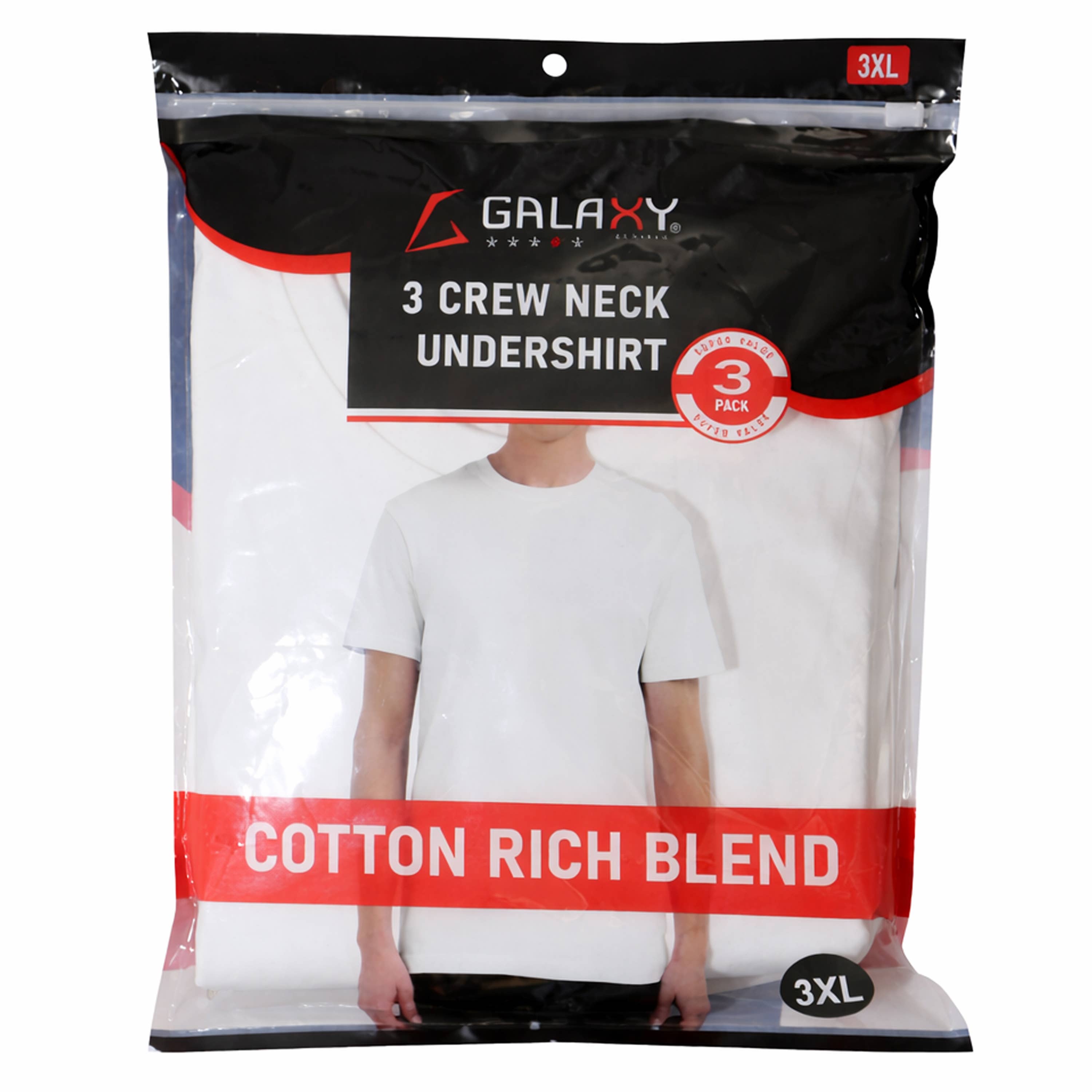 Men's 3-Pack Classic S/S Crew Neck 100% Cotton Undershirts