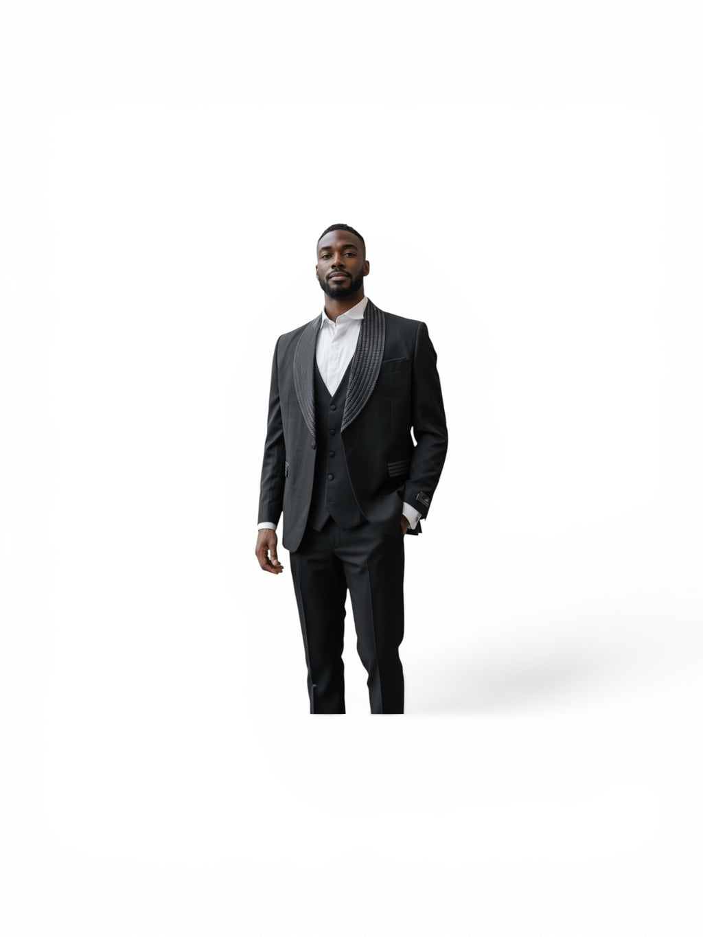 MAISON ÉTOILE Signature Black Shawl Lapel 3-Piece Tuxedo