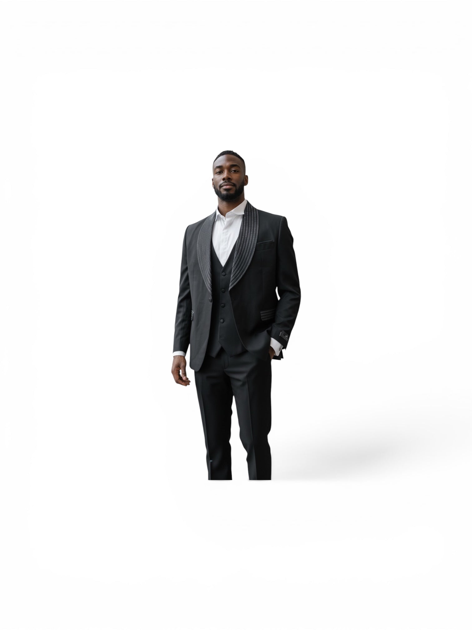 MAISON ÉTOILE Signature Black Shawl Lapel 3-Piece Tuxedo