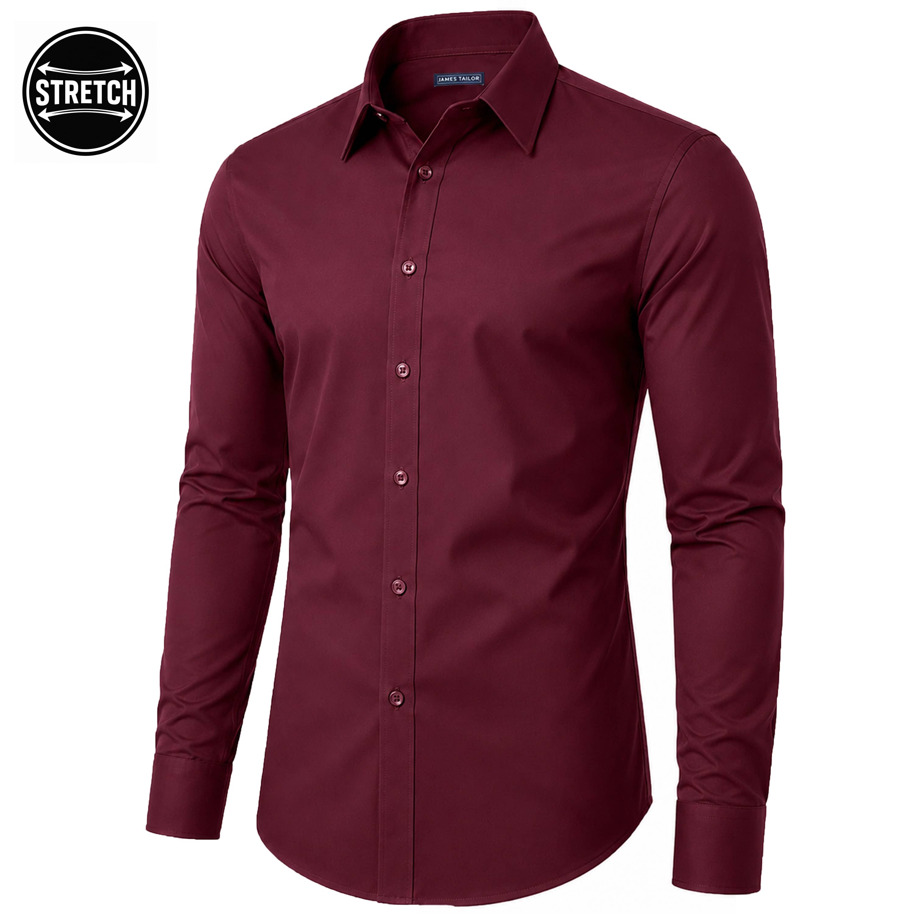 Men's Long Sleeve Untucked Stretch Dress Shirt (S-3XL)