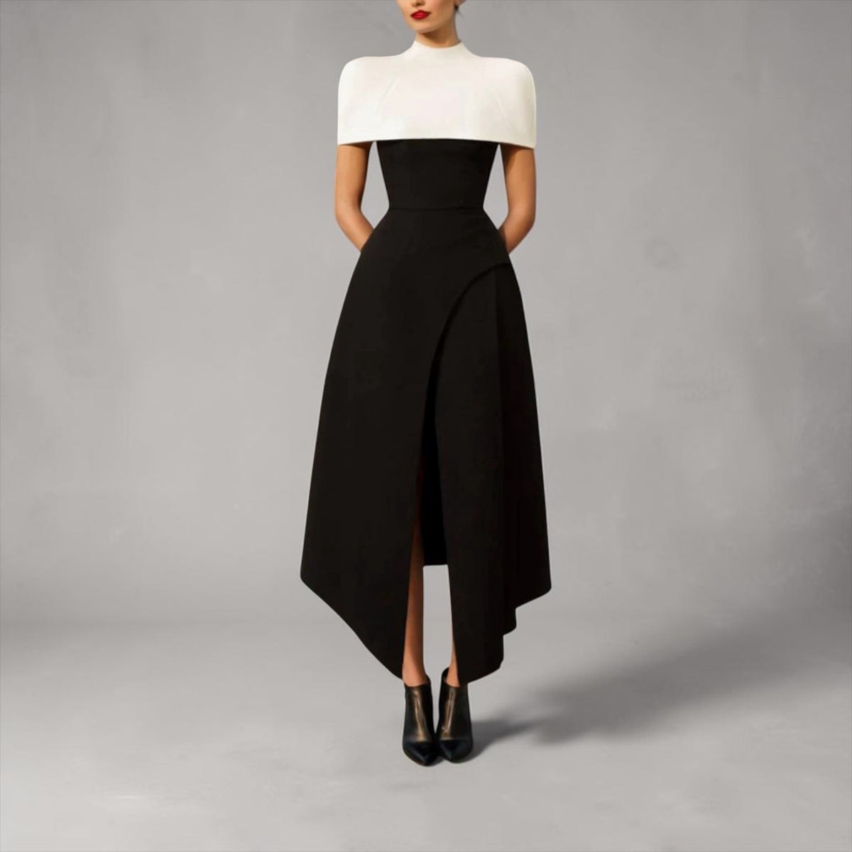 The Étoile Noir & Ivory Elegance Dress | Maison Étoile