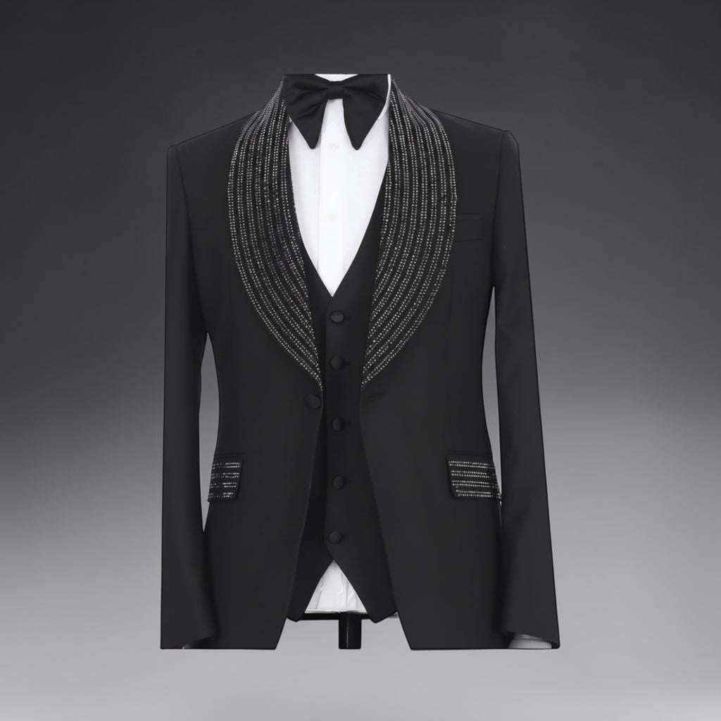 MAISON ÉTOILE White Shawl Lapel Tuxedo – Made in Turkey