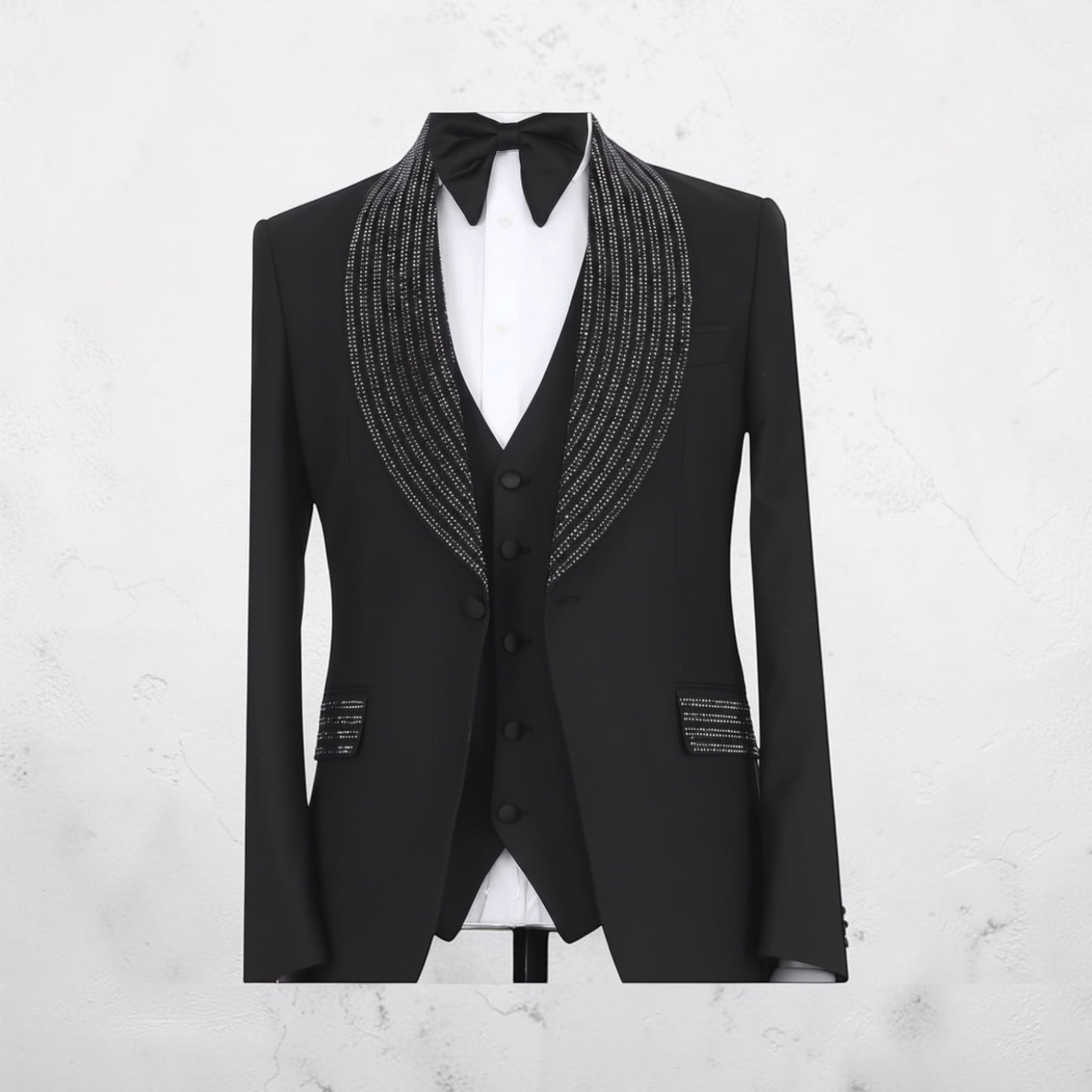 MAISON ÉTOILE White Shawl Lapel Tuxedo – Made in Turkey