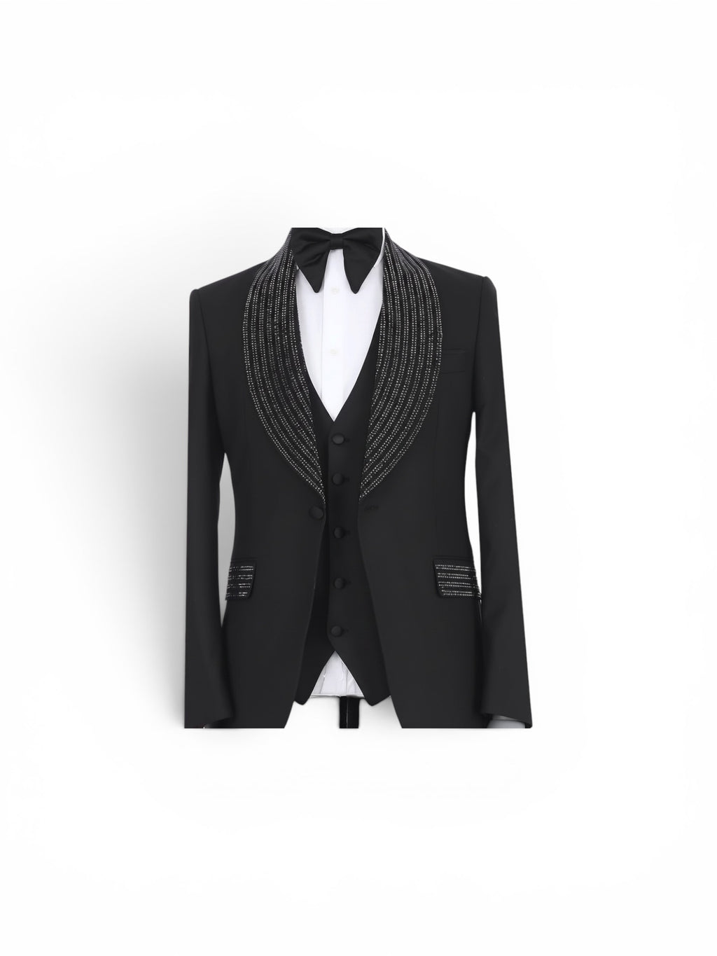 MAISON ÉTOILE White Shawl Lapel Tuxedo – Made in Turkey