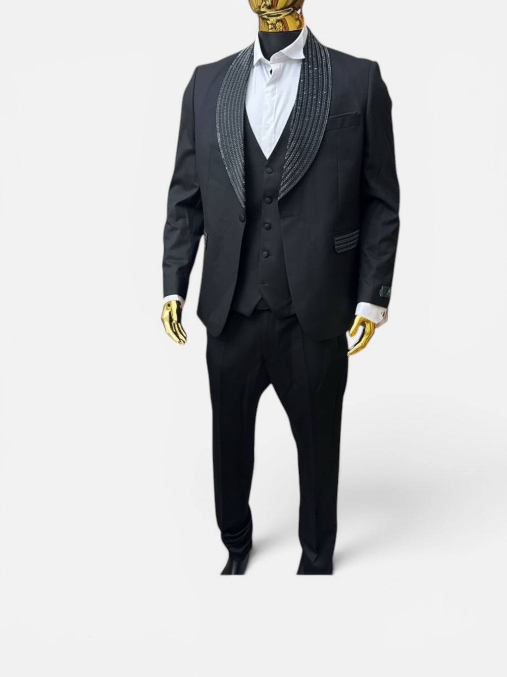 MAISON ÉTOILE Signature Black Shawl Lapel 3-Piece Tuxedo