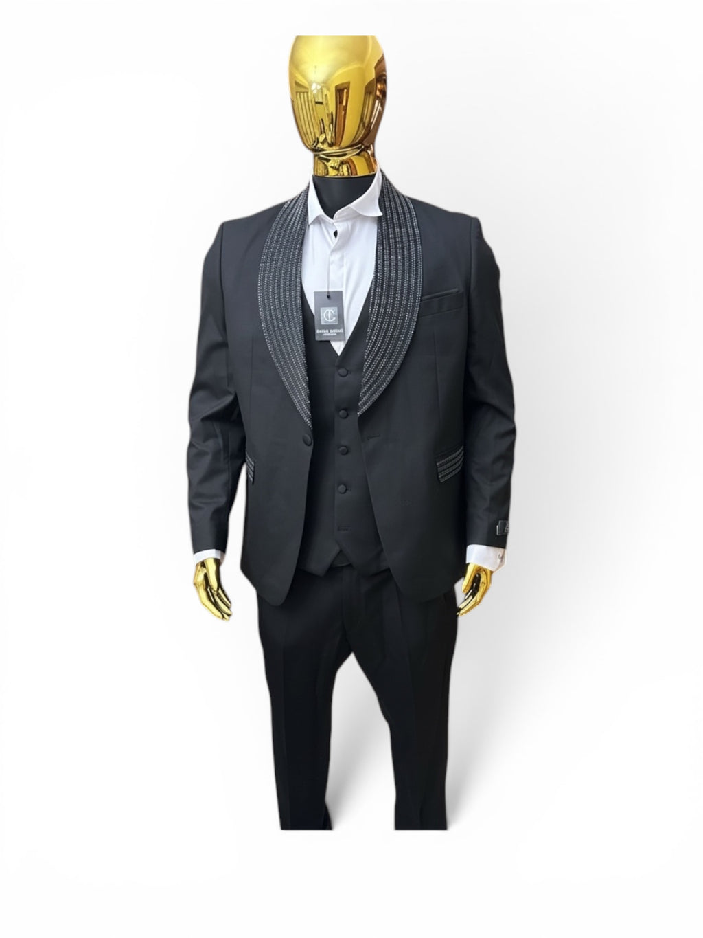 MAISON ÉTOILE Signature Black Shawl Lapel 3-Piece Tuxedo