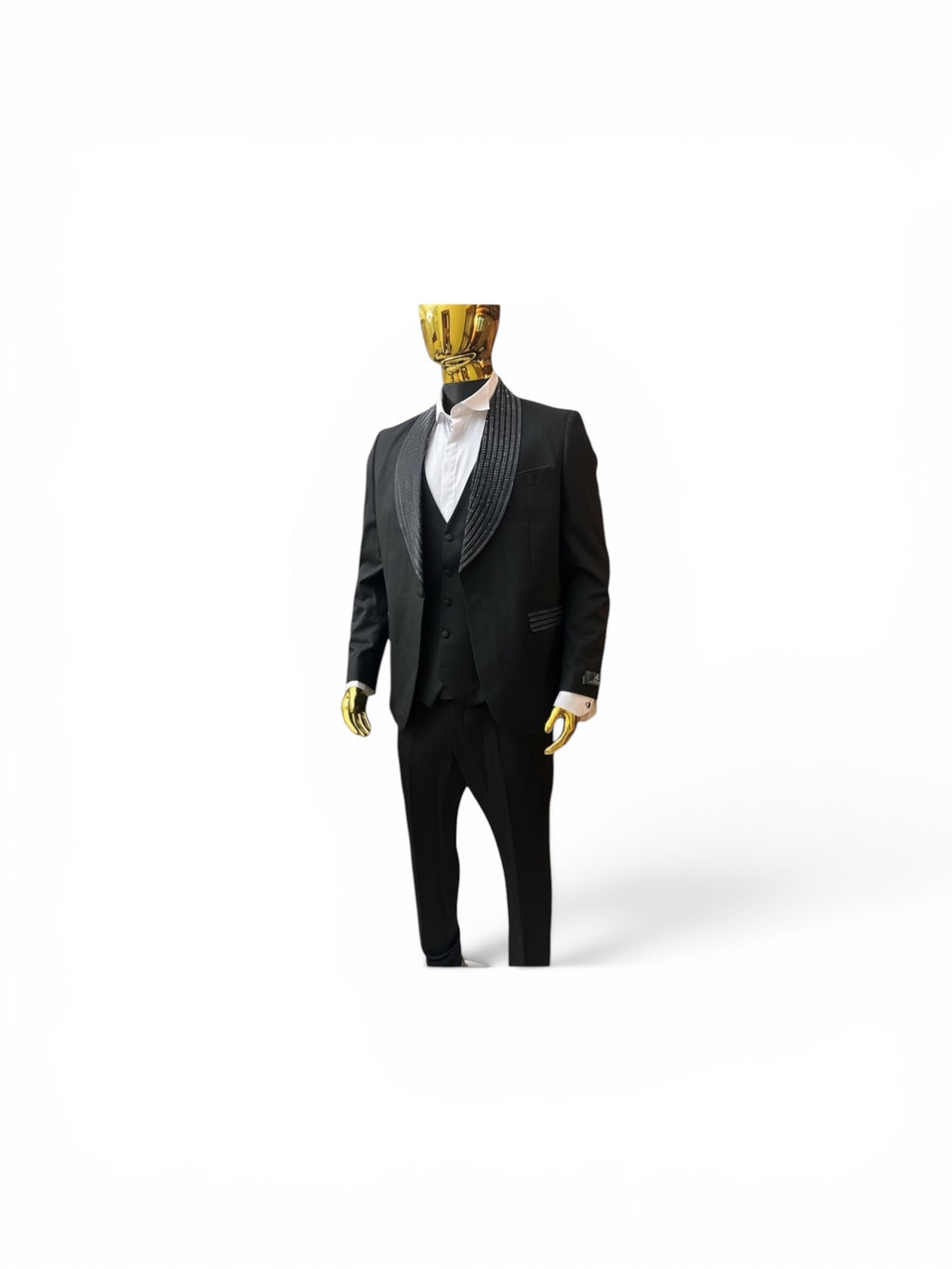 MAISON ÉTOILE Signature Black Shawl Lapel 3-Piece Tuxedo