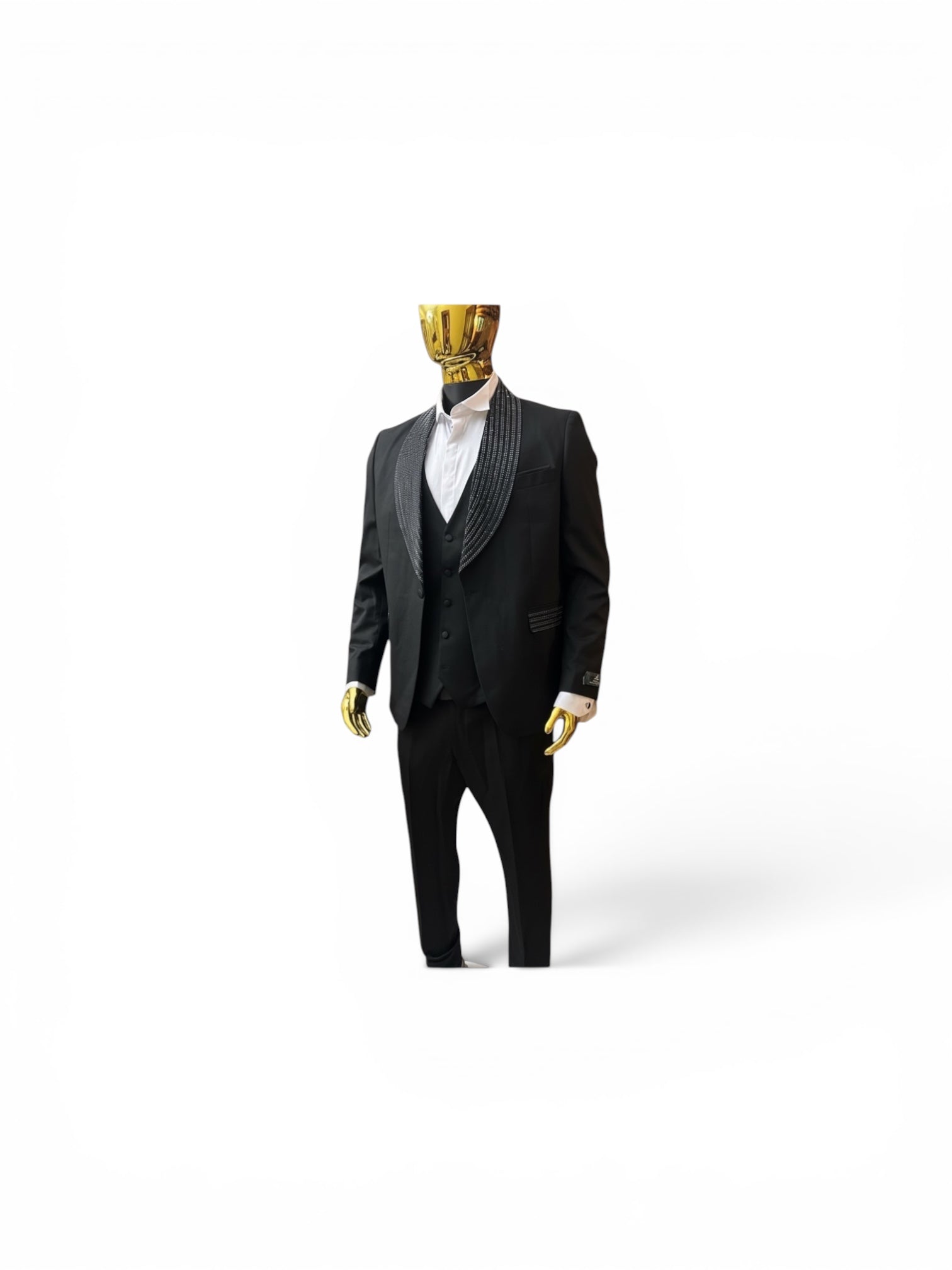 MAISON ÉTOILE Signature Black Shawl Lapel 3-Piece Tuxedo