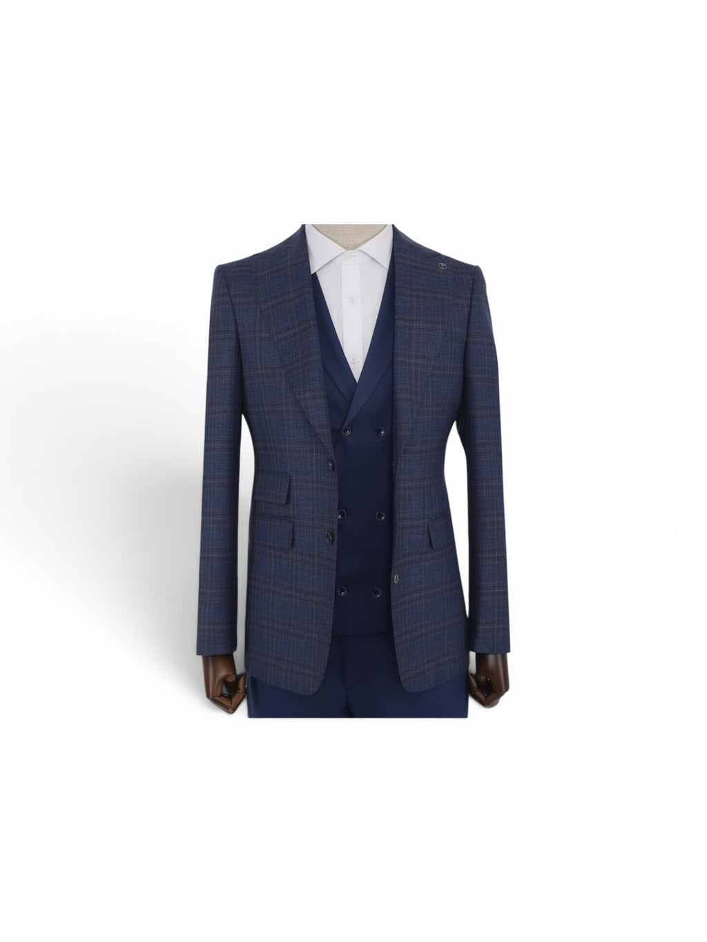 MAISON ÉTOILE Turkish Plaid 3-Piece Suit – Light Gray Check