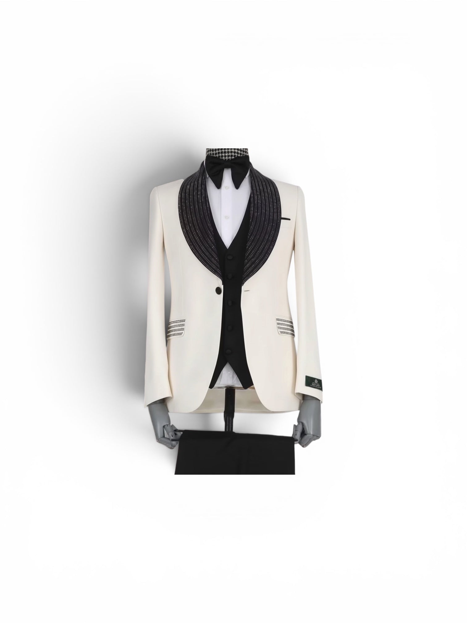 MAISON ÉTOILE White Shawl Lapel Tuxedo – Made in Turkey