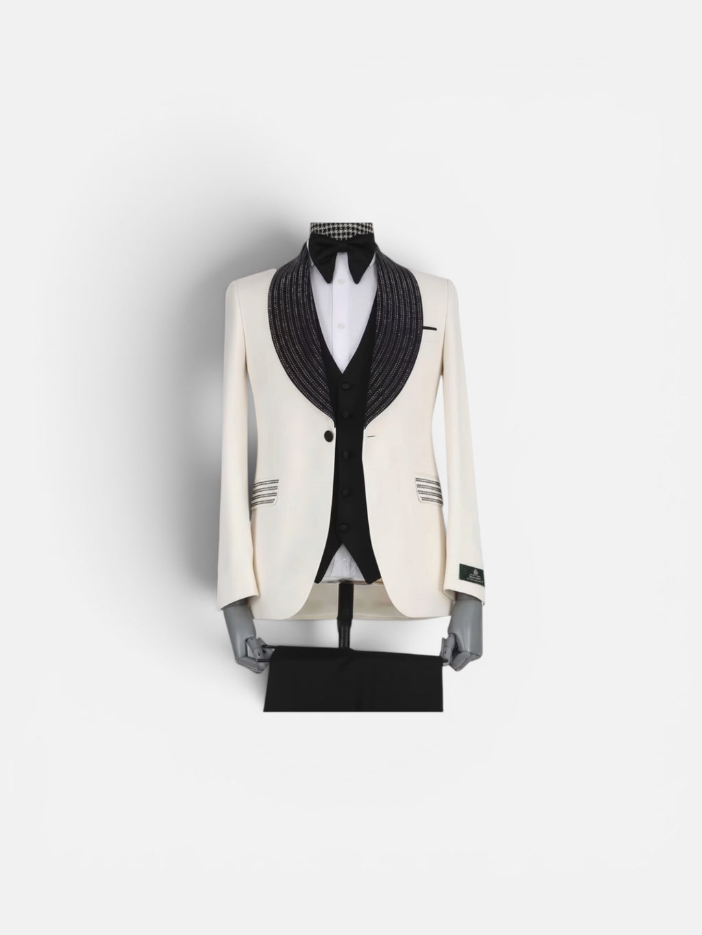MAISON ÉTOILE White Shawl Lapel Tuxedo – Made in Turkey