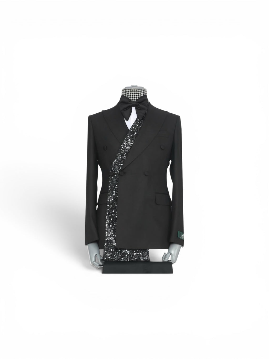 MAISON ÉTOILE Luxury Black Crystal Double-Breasted Tuxedo