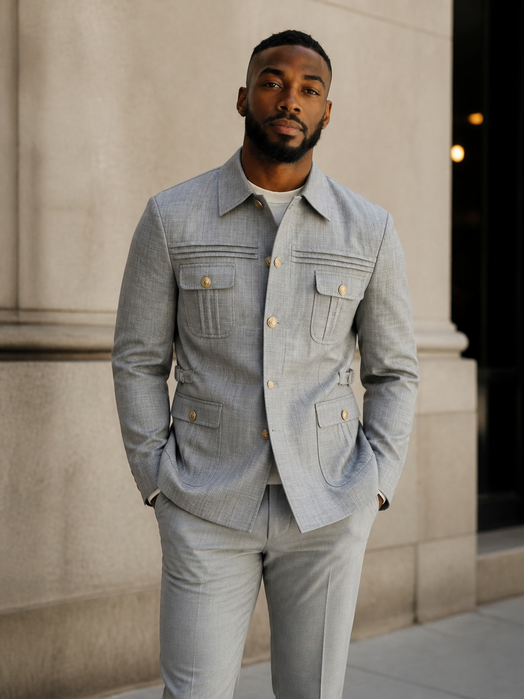 Daniel Espino Grey Suit Set