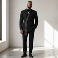 MAISON ÉTOILE Luxury Black Crystal Double-Breasted Tuxedo