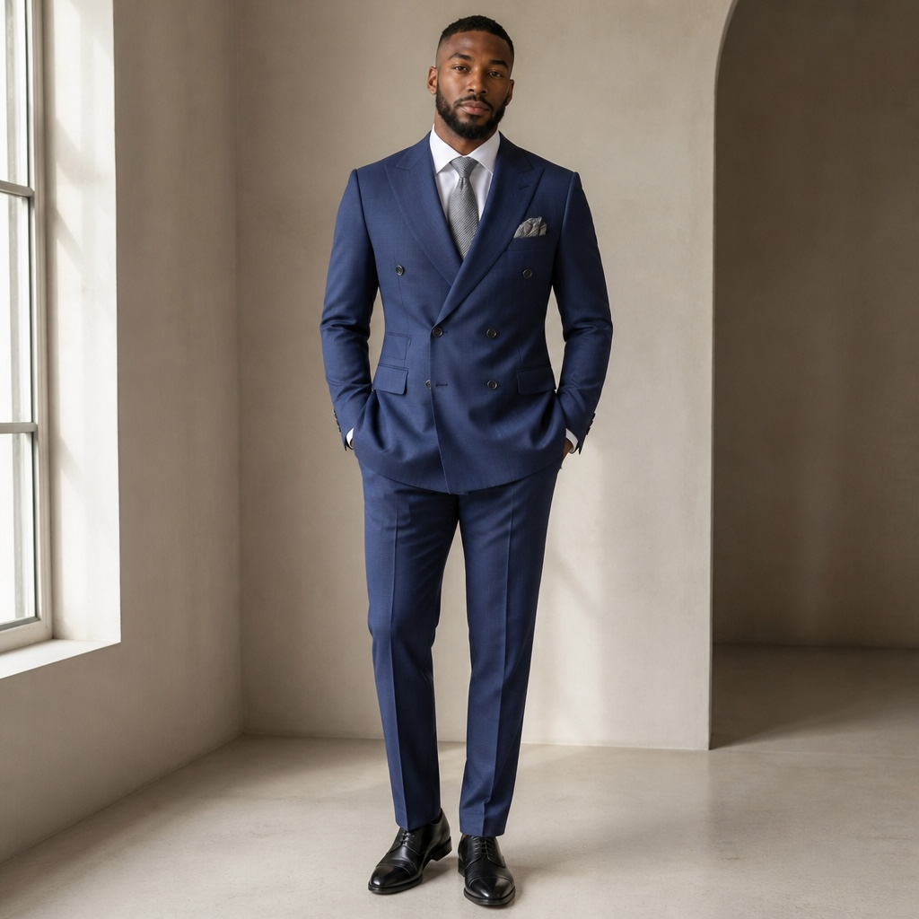 Double-Breasted Blue Suit
