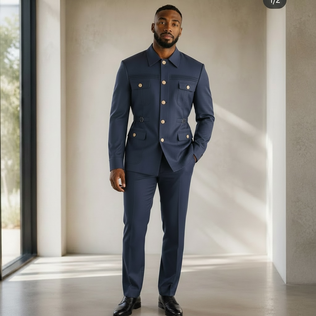 MAISON ÉTOILE Signature Turkish Military-Inspired suit – Blue