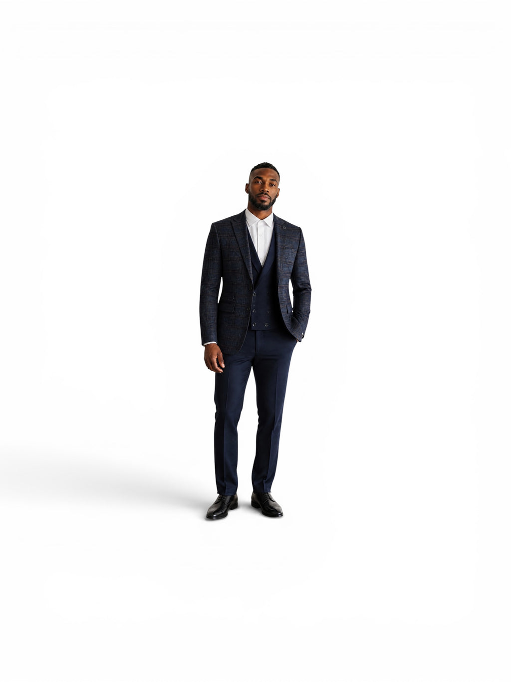 MAISON ÉTOILE Turkish Plaid 3-Piece Suit – Light Gray Check
