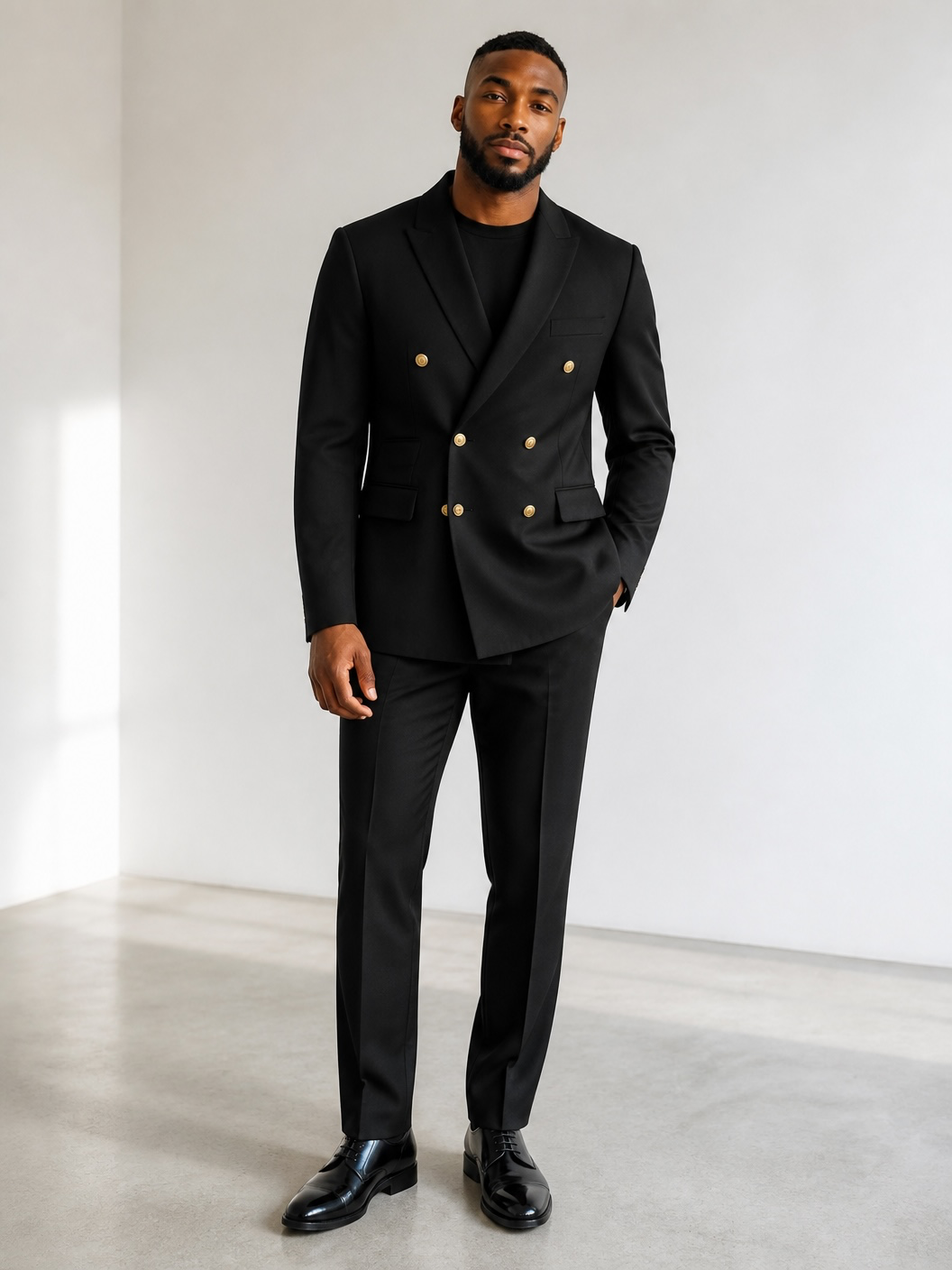 Black Double-Breasted Suit