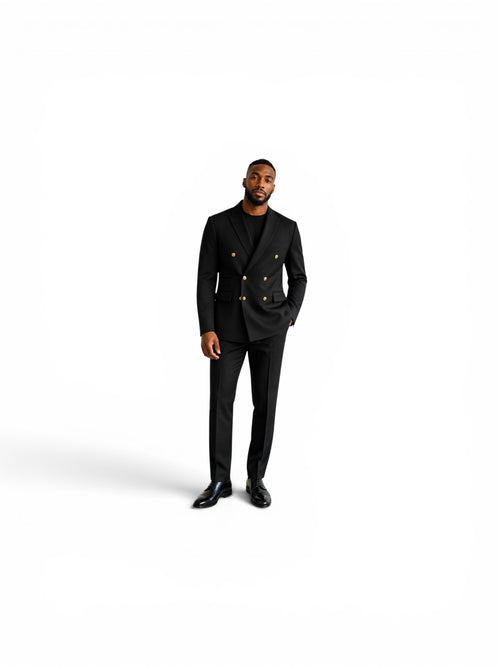 Black Double-Breasted Suit