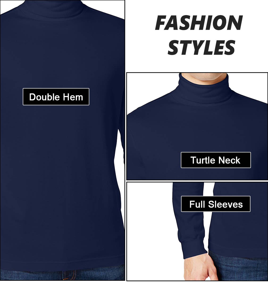 Men's Long Sleeve Turtleneck T-Shirt