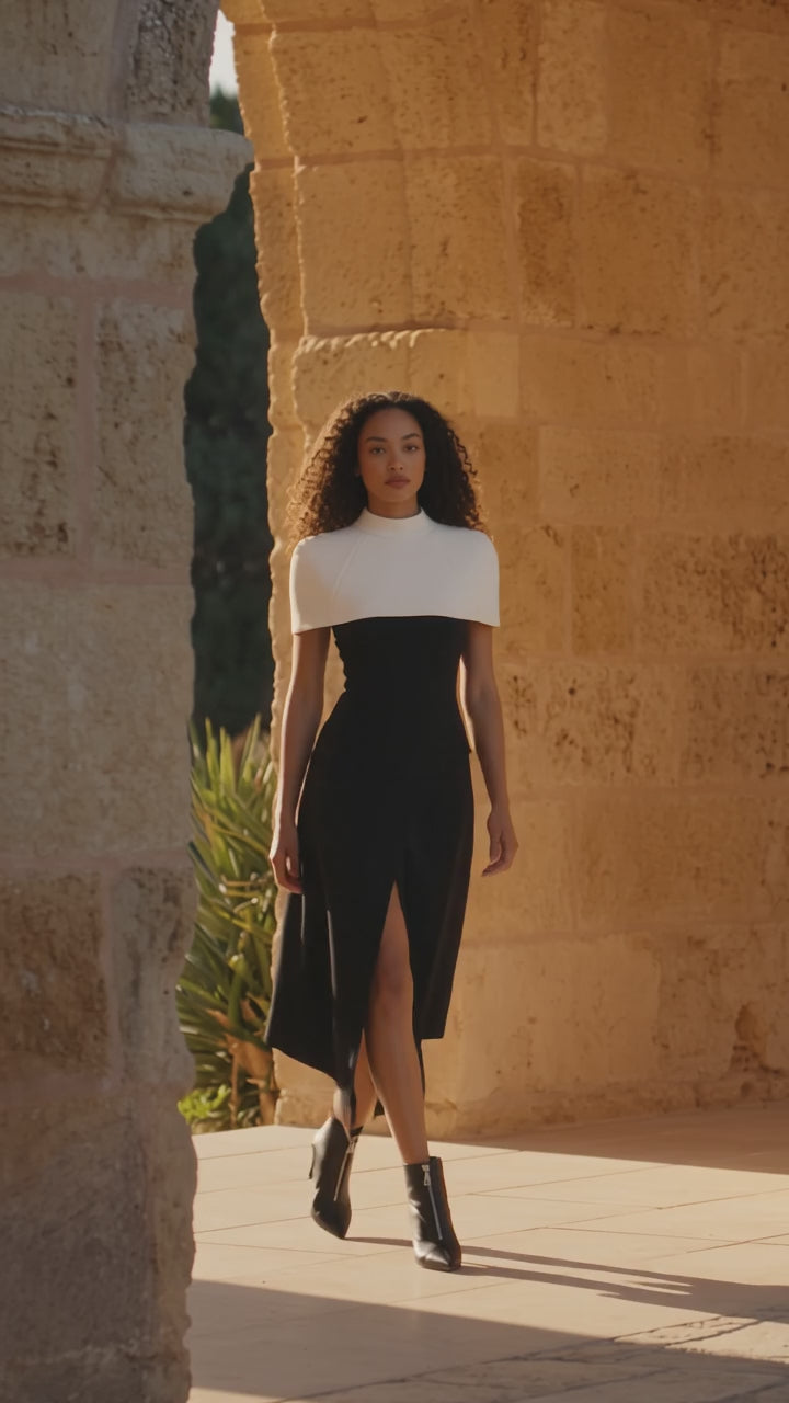 The Étoile Noir & Ivory Elegance Dress | Maison Étoile