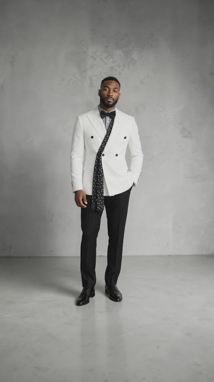 MAISON ÉTOILE White Double-Breasted Tuxedo